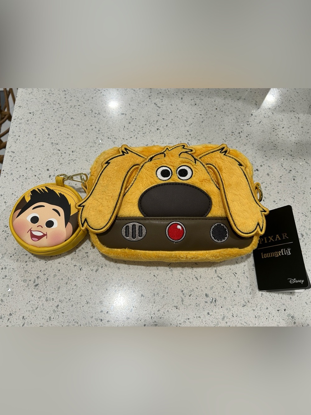 NWT Loungefly Disney Pixar Up Dug Plush Sling Crossbody Bag with Coin Purse